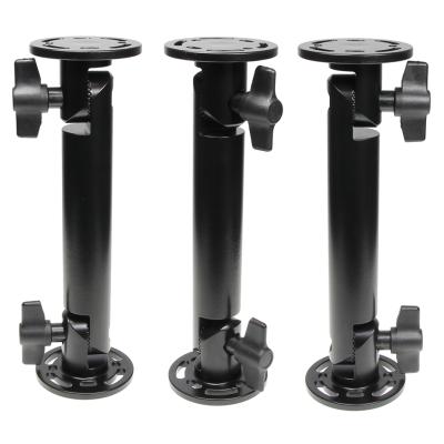 Sockelhalterung mit Fl&uuml;gelmuttern, Gesamtl&auml;nge: 214mm, Durchmesser: 64mm, Farbe: Schwarz