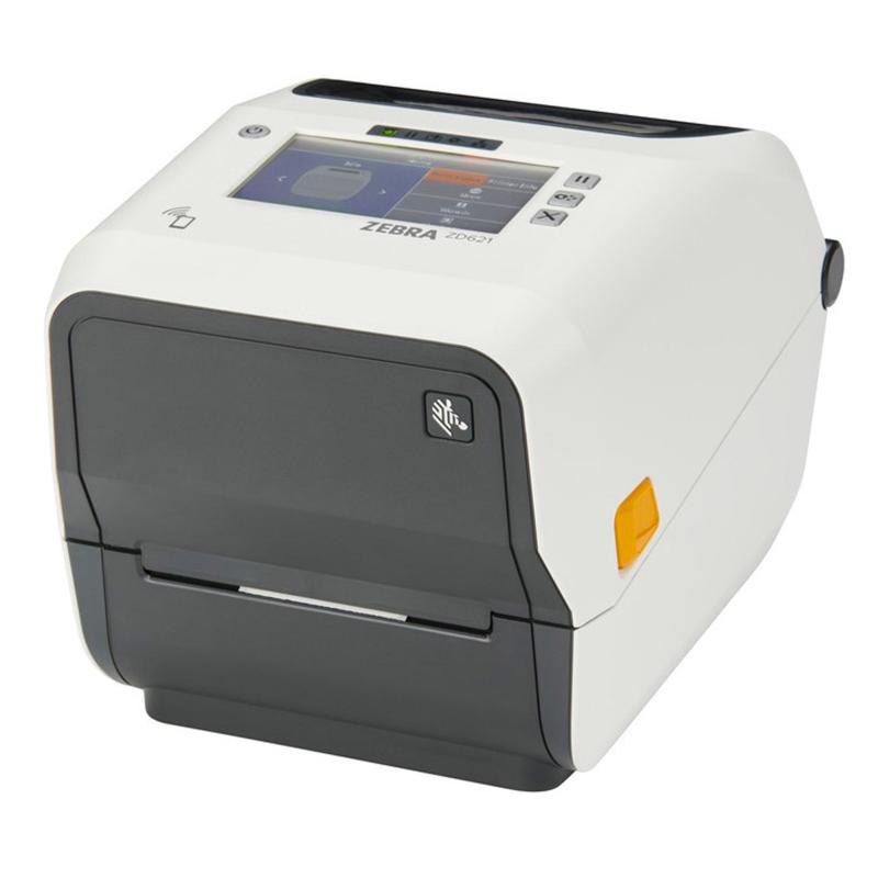 Zebra ZD621t, HC, 12 Punkte/mm (300dpi), Disp., RTC, USB, USB-Host, RS232, BT, Ethernet, WLAN, wei&szlig;