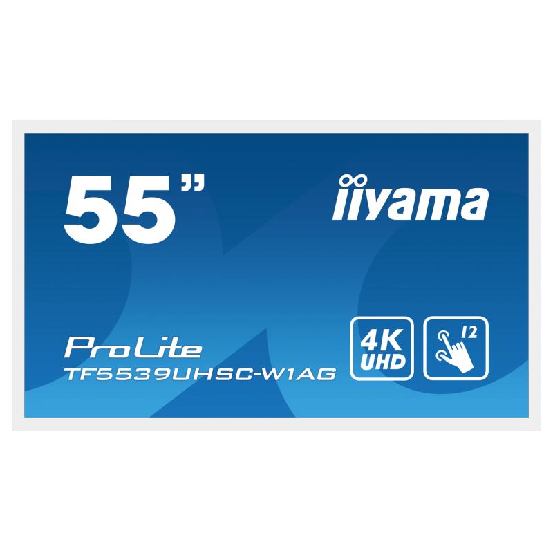 iiyama ProLite TF5539UHSC-W1AG, 139cm (55''), Projected Capacitive, 4K, wei&szlig; , openframe