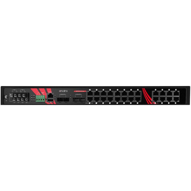 28-Port Industrial Managed Gigabit Ethernet PoE+ Switch, erw. Temperaturbereich