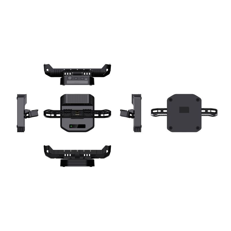 Newland DC100P Ladestation f&uuml;r 1x Tablet und 1x Akku inkl. Multiplug-Adapter, schwarz